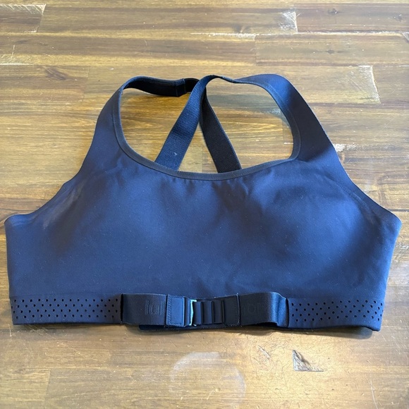 Lululemon Womens Adapt The Strap Sports Bra Black Logo Straps M Flawed Padded - Picture 7 of 9